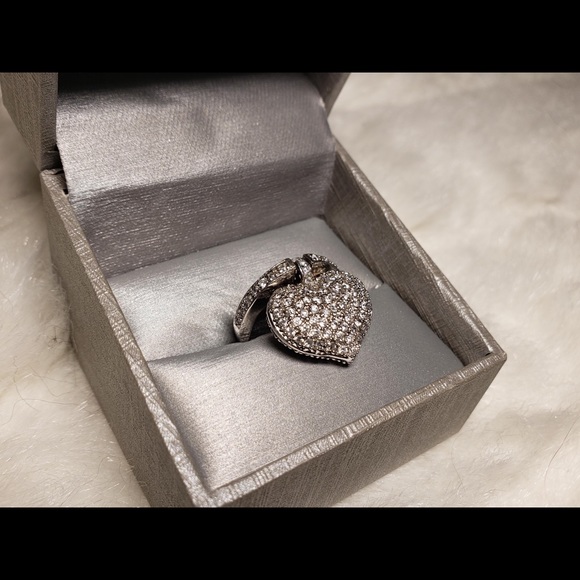 Silver 925 Women’s Crystal Heart Ring Size 7.5 - Picture 8 of 8